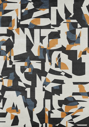 typographic modern area rug designer carpet