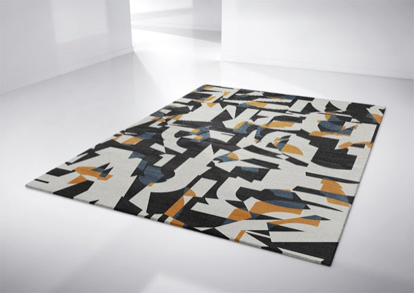 typographic modern area rug designer carpet