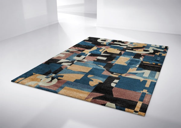 typographic modern area rug designer carpet